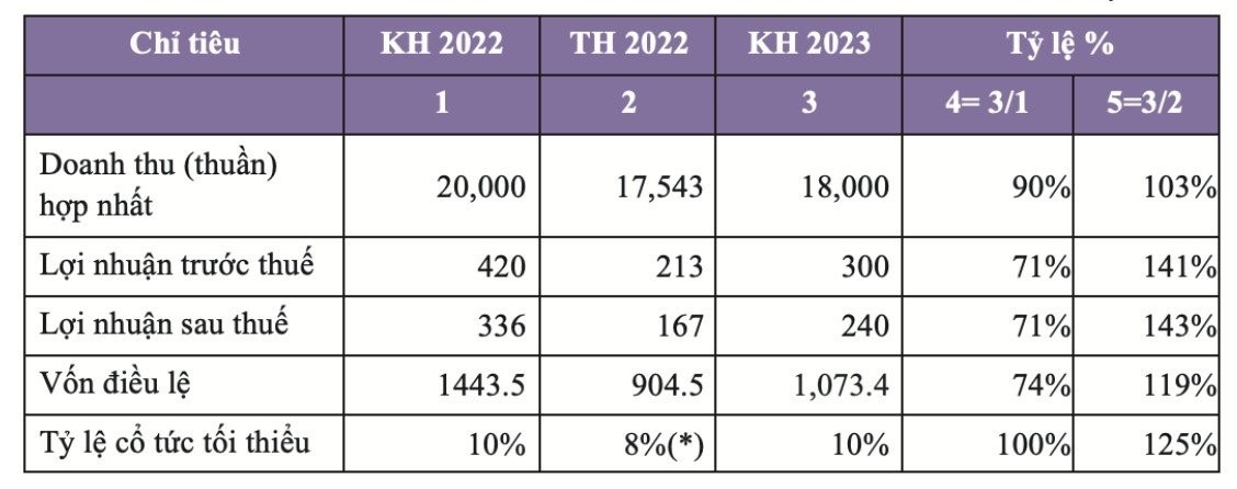 Kế hoạch kinh doanh năm 2023 của PET