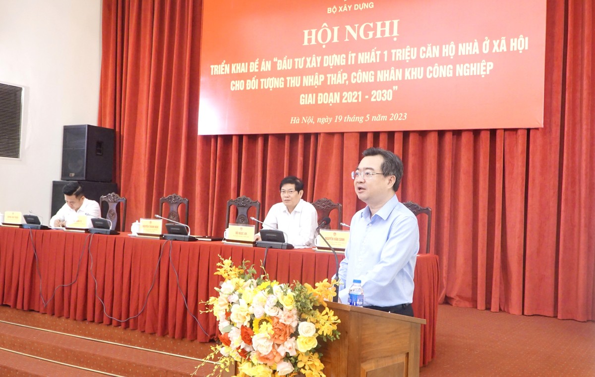 Bộ trưởng Bộ Xây dựng Nguyễn Thanh Nghị phát biểu tại Hội nghị.