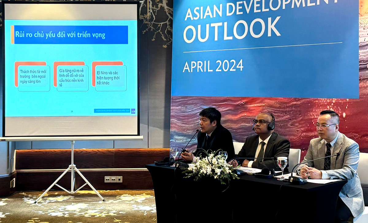Các chuyên gia ADB chia sẻ tại buổi họp báo