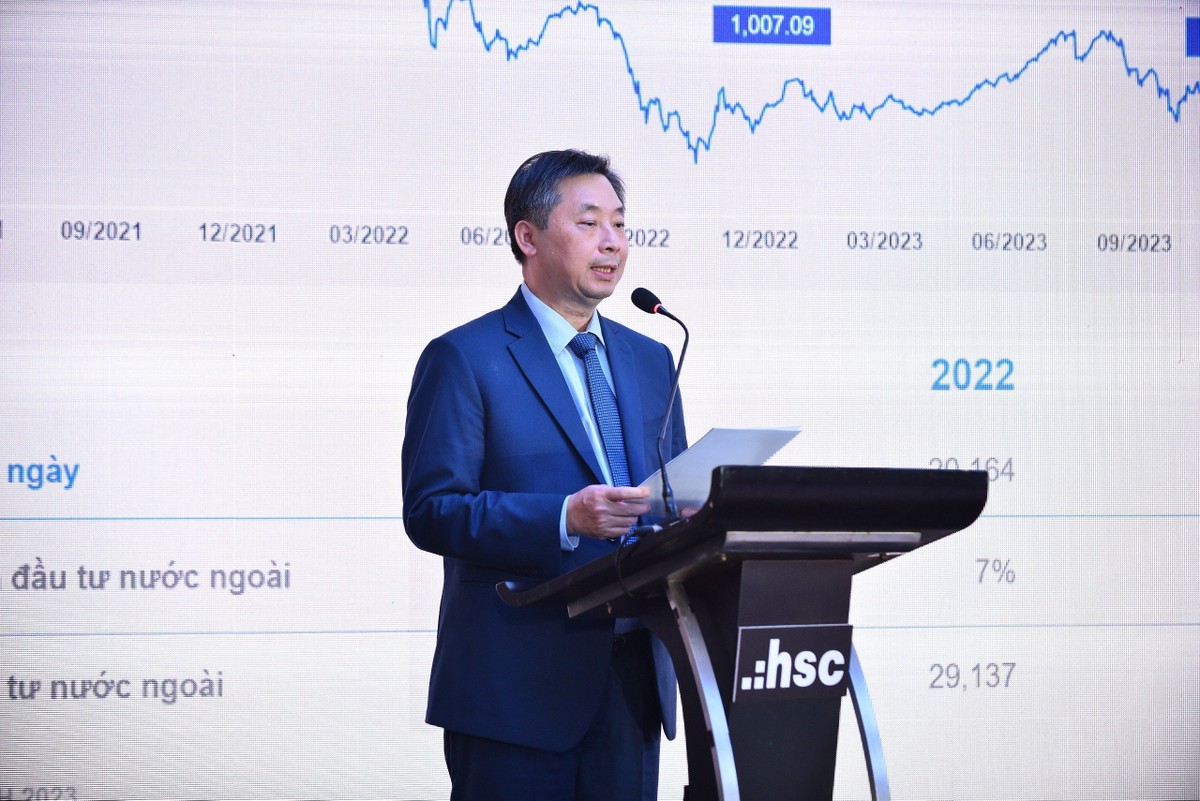 Ông Trịnh Hoài Giang, Tổng giám đốc HSC phát biểu tại Đại hội