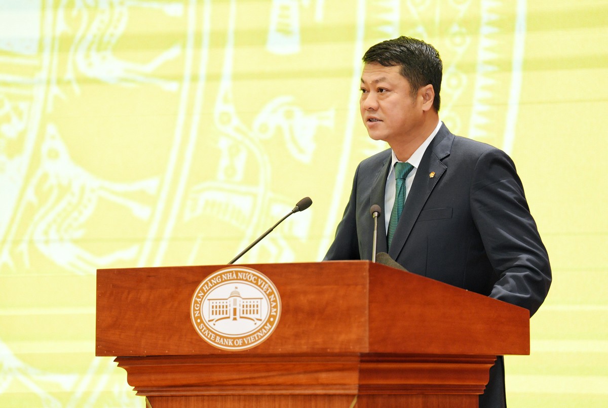 Ông Lê Ngọc Lâm, Tổng giám đốc BIDV phát biểu tại Hội nghị Triển khai nhiệm vụ ngân hàng năm 2026 do Ngân hàng Nhà nước (NHNN) tổ chức.