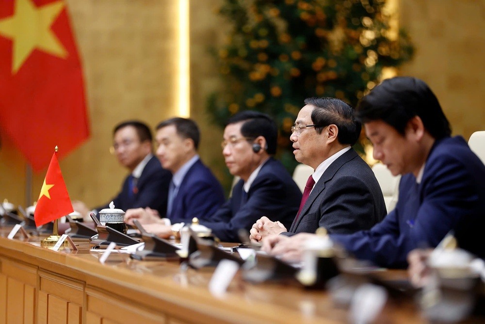 Thủ tướng Chính phủ khẳng định Việt Nam sẵn sàng bảo đảm nguồn cung nông thuỷ sản chất lượng, ổn định cho Jordan. Ảnh: Đức Thanh.