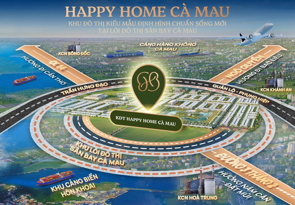 Happy Home Cà Mau gần kề sân bay, kết nối thuận tiện các trục giao thông chính. Happy Home Cà Mau gần kề sân bay, kết nối thuận tiện các trục giao thông chính.