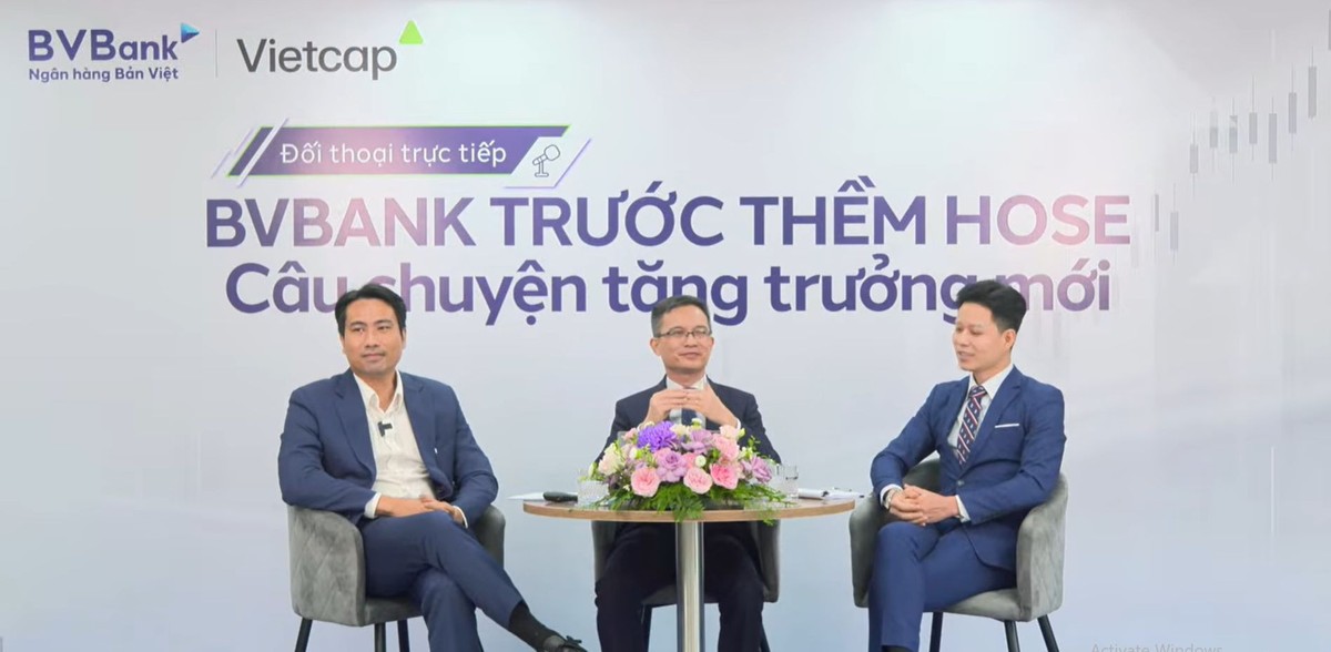 Webinar “BVBank trước thềm HOSE: Câu chuyện tăng trưởng mới”. Ảnh chụp màn hình.