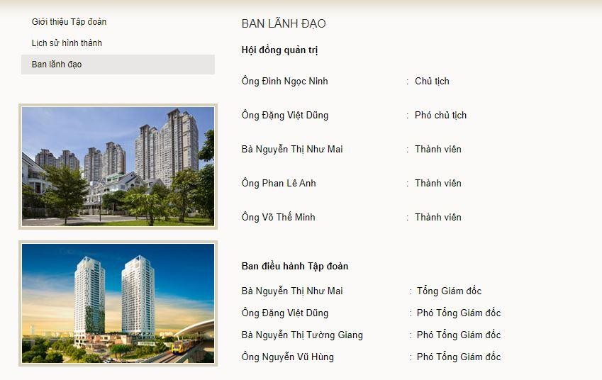 Ban lãnh đạo và điều hành Tập đoàn SSG.