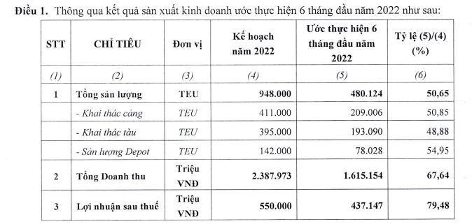 HAH ước tính kết quả kinh doanh 6 tháng đầu năm 2022.