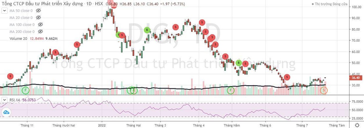 Cổ phiếu DIG bị bán tháo trong giai đoạn đầu năm.
