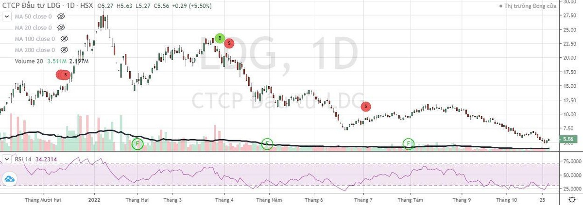 Cổ phiếu LDG bị bán tháo từ đầu năm tới nay. Cổ phiếu LDG bị bán tháo từ đầu năm tới nay.