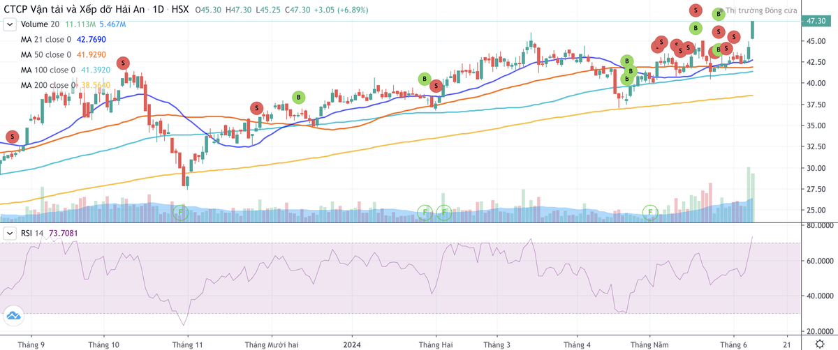 Cổ phiếu HAH nổi sóng gần đây với thông tin giá cước vận tải liên tục tăng nóng Cổ phiếu HAH nổi sóng gần đây với thông tin giá cước vận tải liên tục tăng nóng
