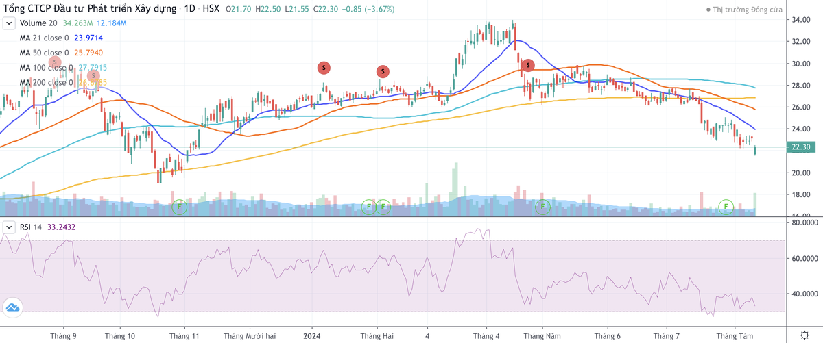 Thanh khoản cổ phiếu DIG tăng đột biến trong phiên ngày 12/8