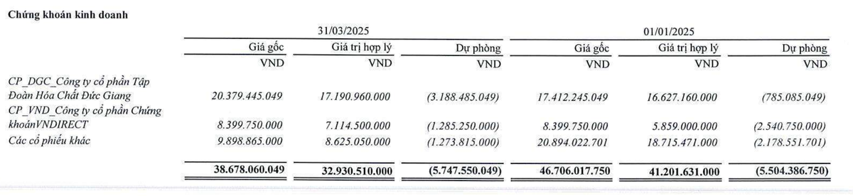 Thép Tiến Lên đang trích lập toàn bộ danh mục đầu tư chứng khoán