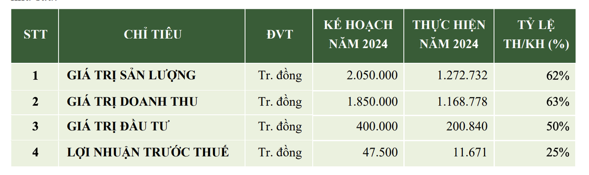 Chương Dương chỉ hoàn thành khiêm tốn kế hoạch năm 2024 Chương Dương chỉ hoàn thành khiêm tốn kế hoạch năm 2024