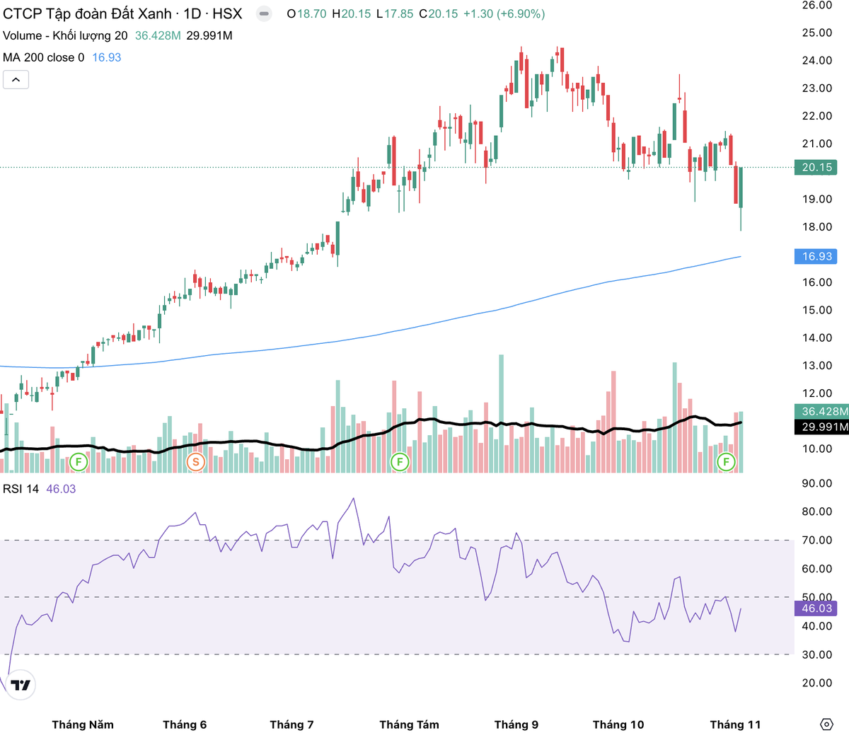 Cổ phiếu DXG quay đầu giảm từ ngày 12/9 tới nay.