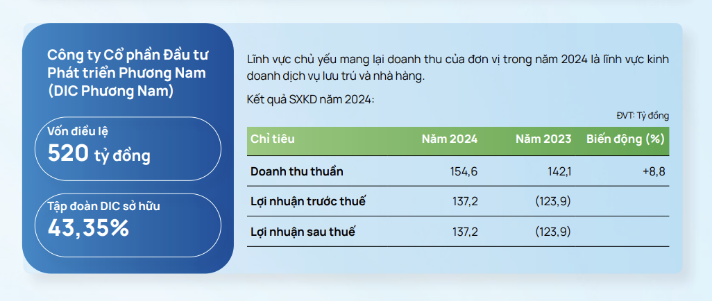 DIC Phương Nam mới lãi trở lại trong năm 2024.