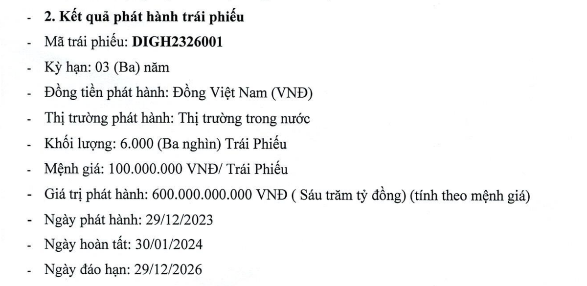 Thông tin trái phiếu mã DIGH2326001.