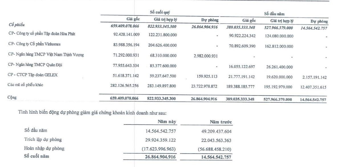 NDN đang đầu tư 659,4 tỷ đồng vào thị trường chứng khoán.