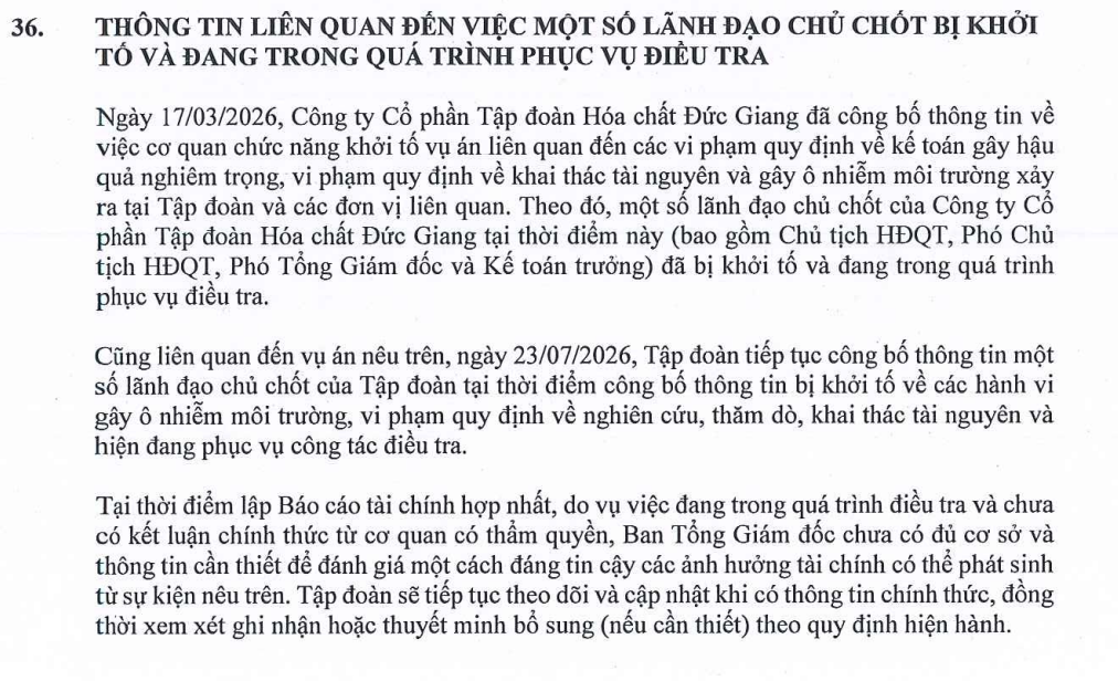 DGC thuyết minh sự kiện lãnh đạo bị khởi tố.