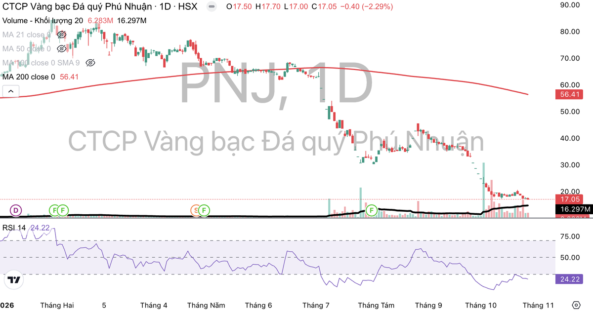 Cổ phiếu giảm mạnh từ đầu tháng 7/2026 tới nay.