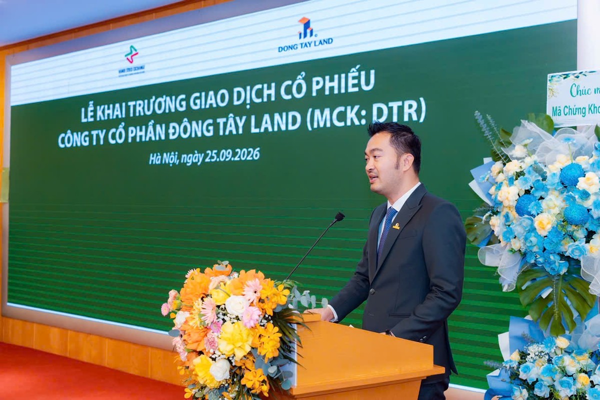 Ông Nguyễn Thái Bình, Chủ tịch HĐQT Đông Tây Land phát biểu tại buổi lễ