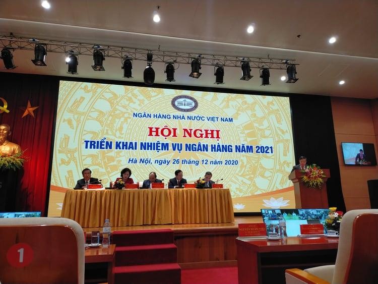 Ông Phạm Đức Ấn, Chủ tịch HĐTV Agribank phát biểu tại Hội nghị