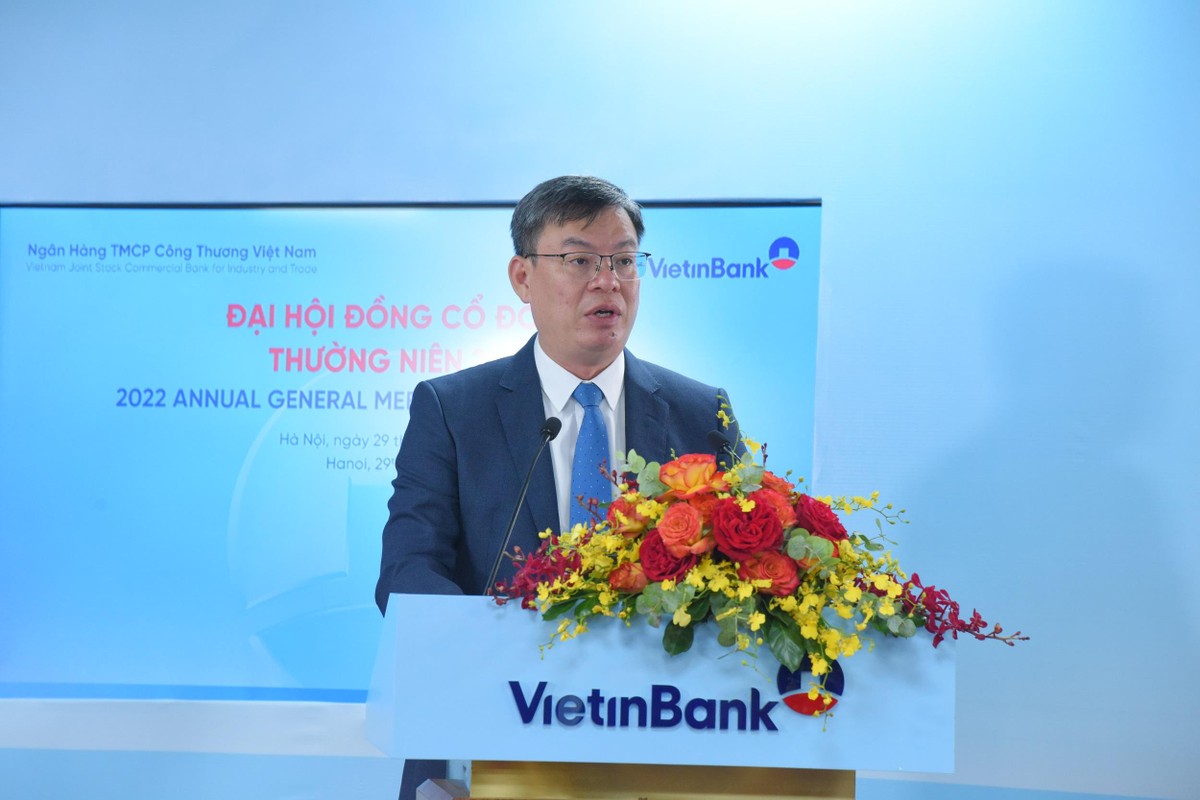 Chủ tịch HĐQT VietinBank Trần Minh Bình phát biểu tại ĐHĐCĐ 2022