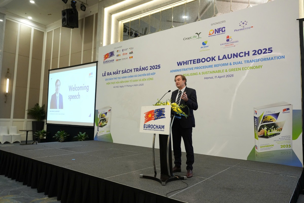 Ông Bruno Jaspaert, Chủ tịch EuroCham phát biểu tại sự kiện