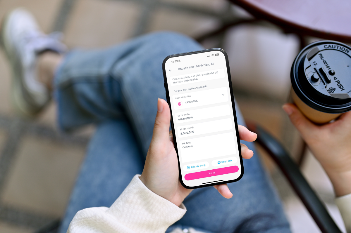Tính năng “chuyển tiền AI” có thể tính toán tổng số tiền từ nhiều dòng văn bản khác nhau. Ảnh: Gato