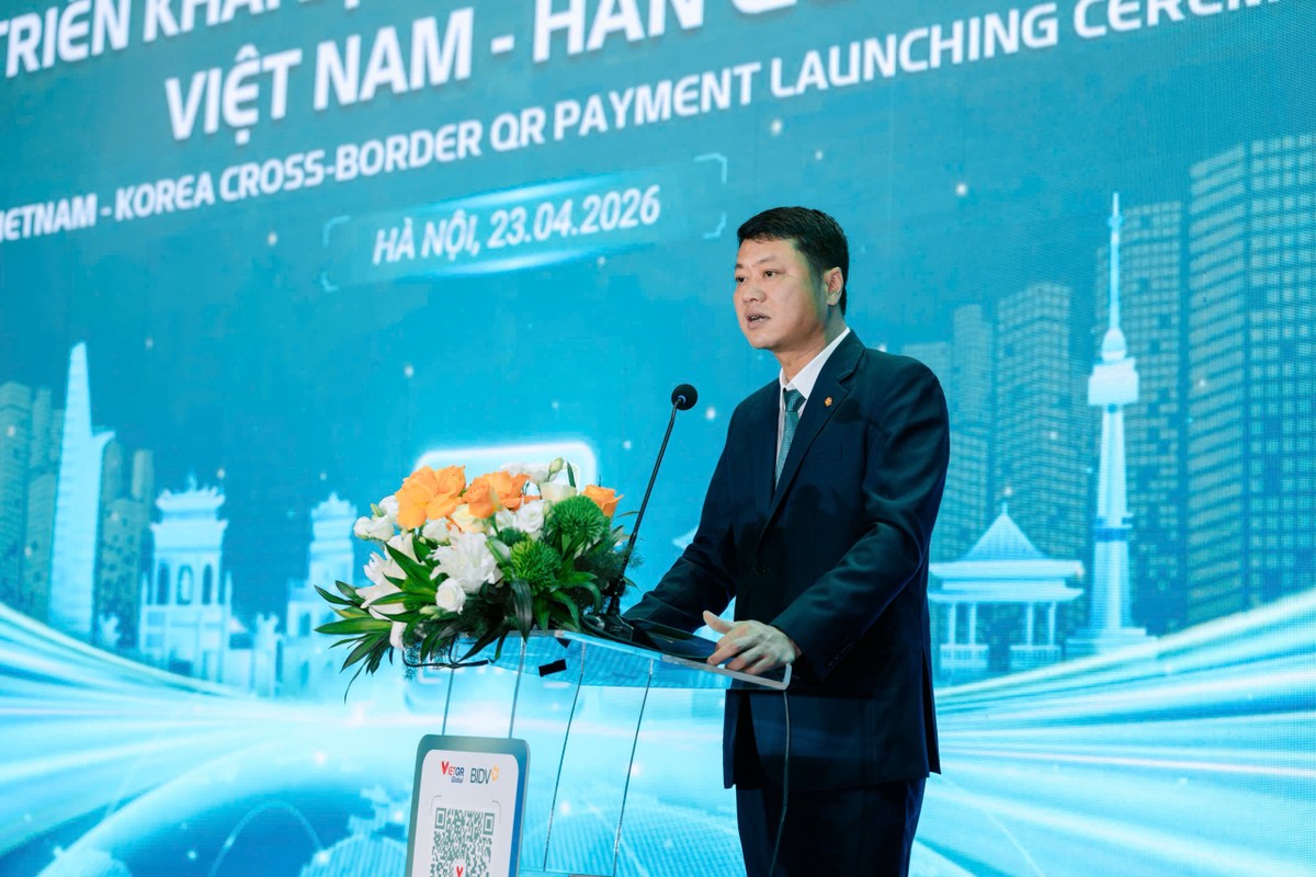 Ông Lê Ngọc Lâm, Ủy viên HĐQT, Tổng giám đốc BIDV phát biểu tại sự kiện