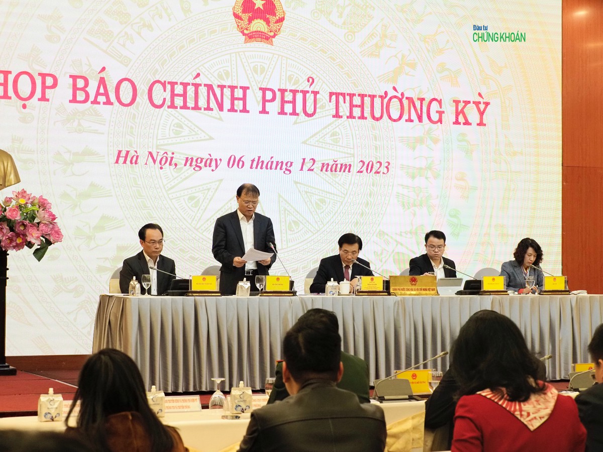 Thứ trưởng Bộ Công thương Đỗ Thắng Hải tại Họp báo Chính phủ chiều 6/12 - Ảnh: M.Minh