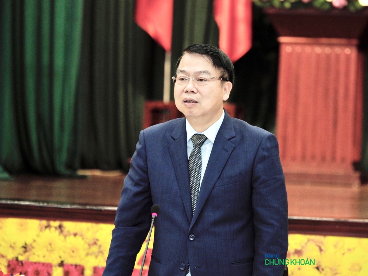 Thứ trưởng Bộ Tài chính Nguyễn Đức Chi thông tin về hệ thống KRX tại họp báo chiều 19/1 (Ảnh: M.Minh)