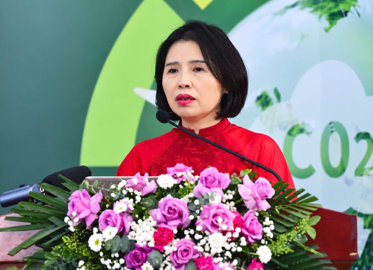 Bà Nguyễn Thị Thu Hà, Giám đốc Trường Đào tạo cán bộ kiêm Phó trưởng ban Chỉ đạo ESG, Agribank - Ảnh: Chí Cường