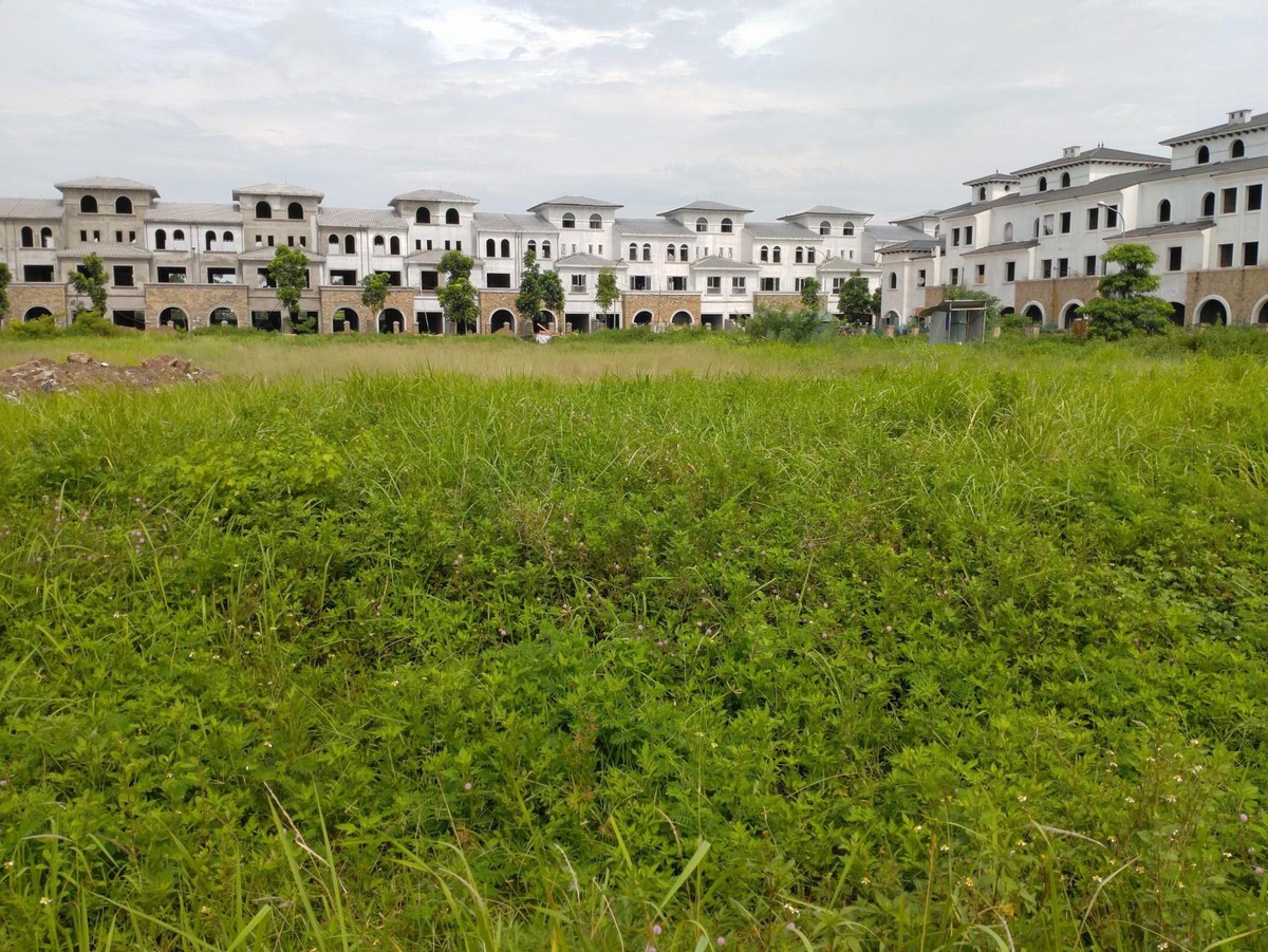 Sau hàng chục năm triển khai xây dựng, dự án vẫn chưa thể hoàn thành. Nhiều dãy biệt thự, biệt thự liền kề tại dự án mới dừng ở mức hoàn thiện phần xây thô, bị bỏ mặc, xuống cấp, cỏ hoang mọc đầy theo thời gian.