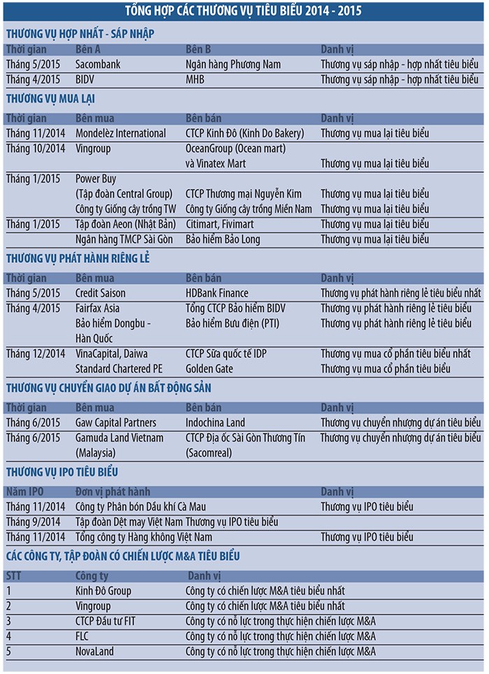 Thương vụ và nhà tư vấn M&A tiêu biểu  2014 - 2015 ảnh 3