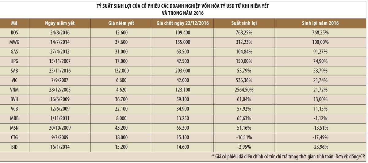 Đẳng cấp doanh nghiệp vốn hóa tỷ USD: Dấu ấn người lãnh đạo và mức sinh lời của cổ phiếu ảnh 1