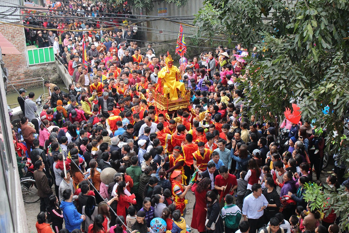Hàng ngàn người tham gia lễ hội rước Vua giả tại Đền Sái, huyện Đông Anh ảnh 35