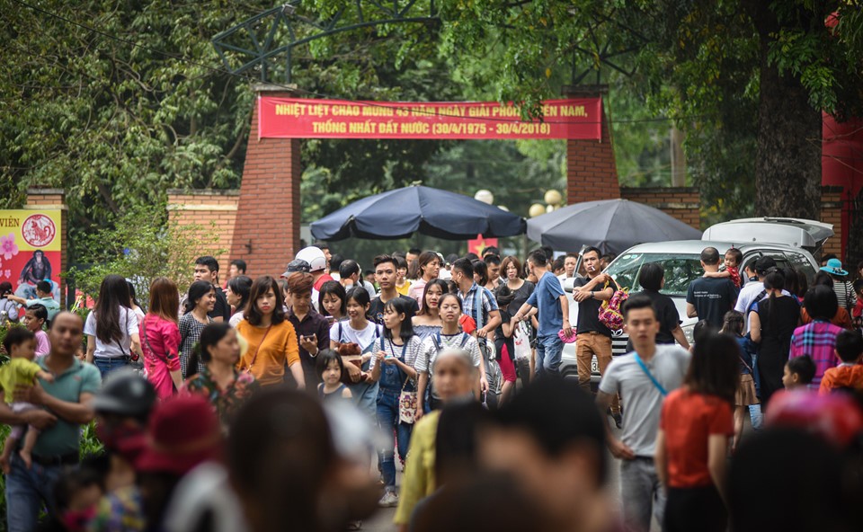 Người dân mang võng vào công viên nằm trốn nắng ngày lễ ảnh 12