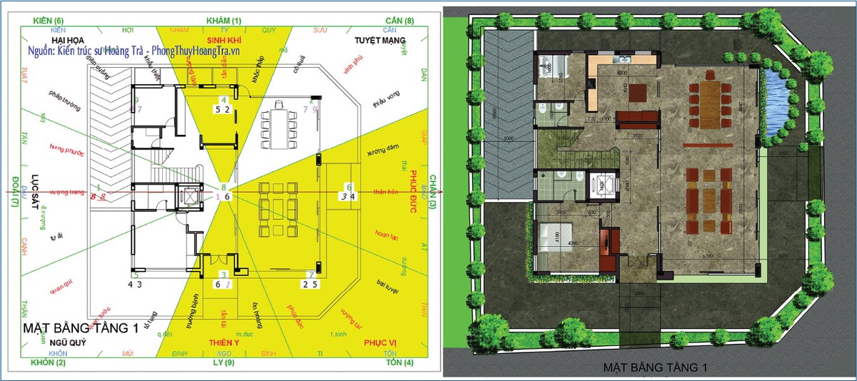 Vận dụng toàn diện các trường phái phong thủy trong thiết kế biệt thự ảnh 1