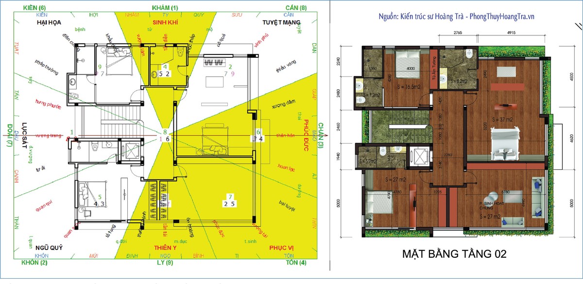 Vận dụng toàn diện các trường phái phong thủy trong thiết kế biệt thự ảnh 2