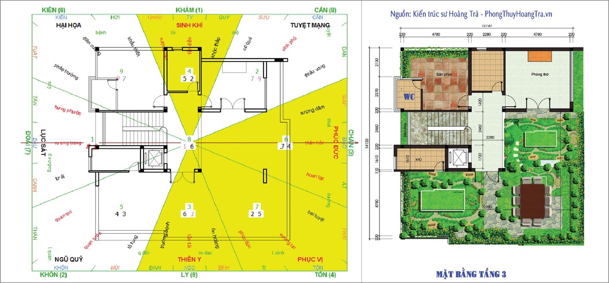 Vận dụng toàn diện các trường phái phong thủy trong thiết kế biệt thự ảnh 3