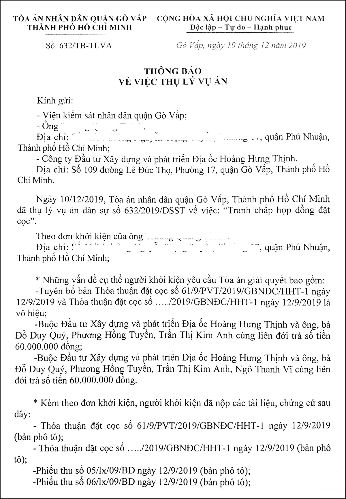 Bị dụ mua dự án sai phạm, khách kiện nhân viên môi giới ra tòa ảnh 1