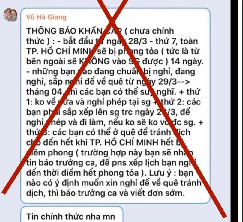 Bác bỏ thông tin TP. HCM phong tỏa 14 ngày ảnh 1