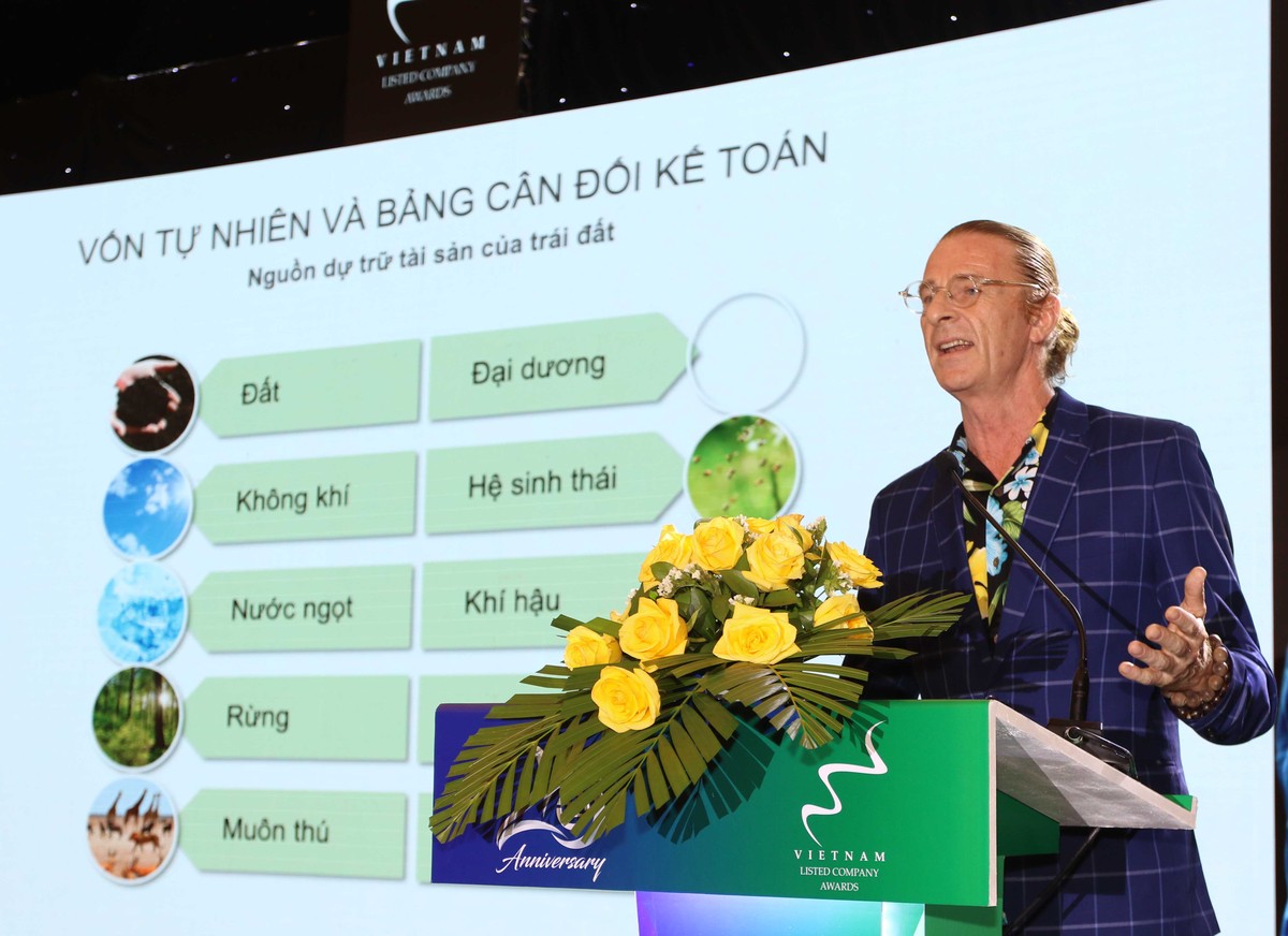 Ông Dominic Scriven OBE, Chủ tịch Công ty Dragon Capital trình bày Doanh nghiệp hướng tới phát triển bền vững trong bối cảnh thế giới có nhiều biến động