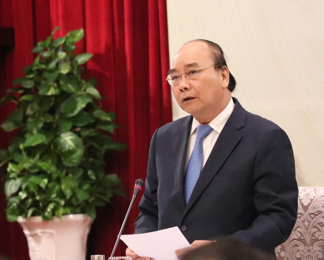 Thủ tướng Nguyễn Xuân Phúc phát biểu Hội nghị 2045. (Ảnh: H.Phúc)
