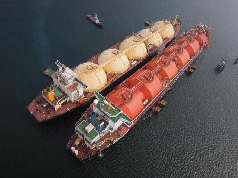 Mô hình kho LNG nổi trên biển. Ảnh Internet