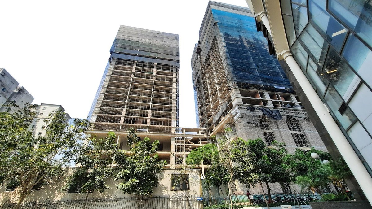 Hai tòa nhà condotel và căn hộ chung cư của dự án. Ảnh: Thành Nguyễn