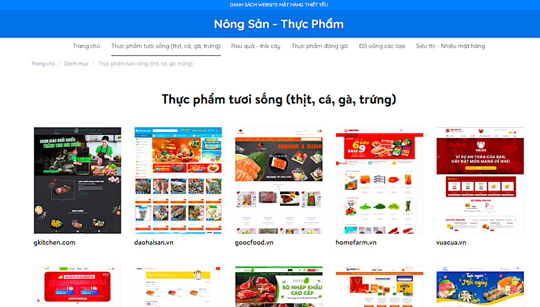 Website giới thiệu các trang web bán thực phẩm, rau củ quả, trái cây, gạo sữa... và các nhu cầu thiết yếu phòng dịch của Sở Công thương TP.HCM.