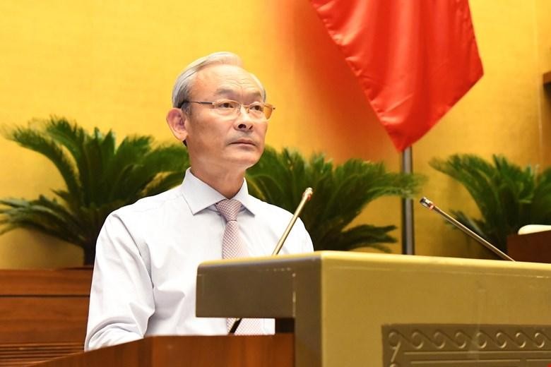 Ông Nguyễn Phú Cường, Chủ nghiệm Ủy ban Tài chính - Ngân sách trong phiên làm việc chiều 24/7 tại Hội trường.
