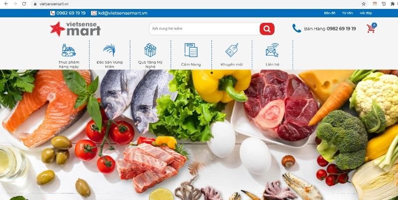 Giao diện website VietSen Mart.