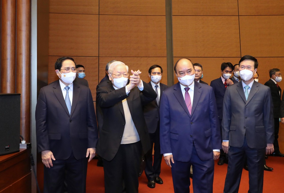 Tổng Bí thư Nguyễn Phú Trọng, Chủ tịch nước Nguyễn Xuân Phúc, Thủ tướng Phạm Minh Chính, Thường trực Ban Bí thư Võ Văn Thưởng tham dự Hội nghị Tổng Bí thư Nguyễn Phú Trọng, Chủ tịch nước Nguyễn Xuân Phúc, Thủ tướng Phạm Minh Chính, Thường trực Ban Bí thư Võ Văn Thưởng tham dự Hội nghị