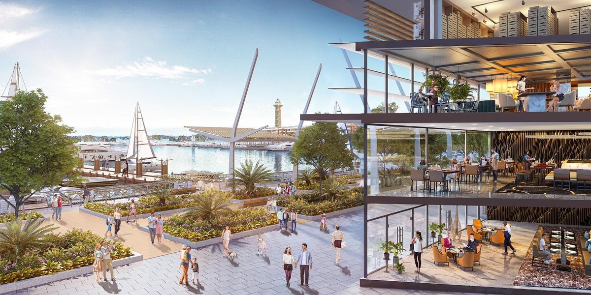 Phối cảnh minh họa cuộc sống phồn hoa bên Vịnh Du thuyền Sun Marina